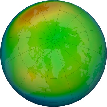 Arctic ozone map for 2000-12